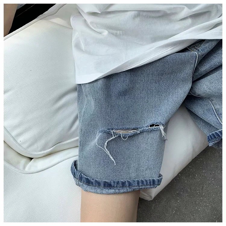 Quần Short Jeans Rách Phong Cách Hàn Quốc Thời Trang Cho Nam