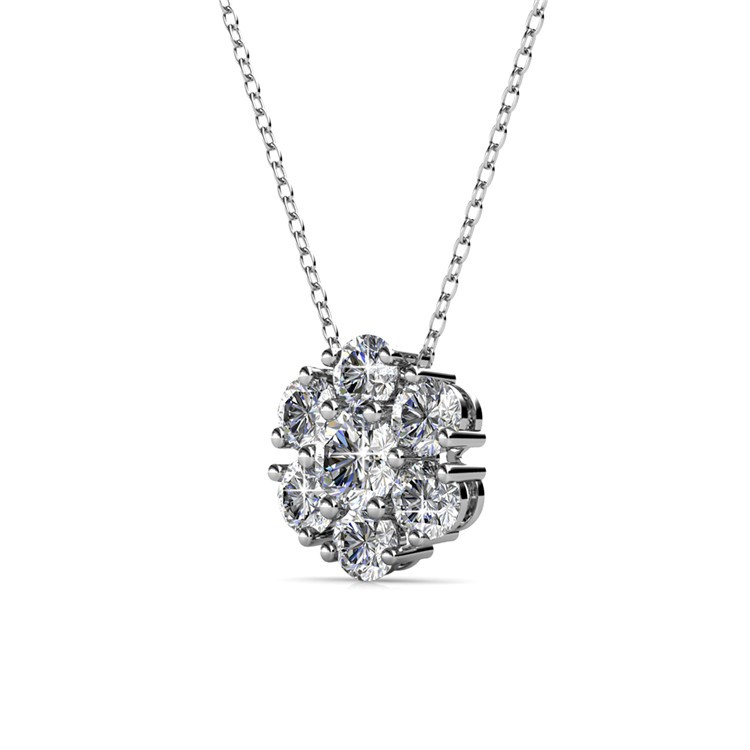 Bộ trang sức bạc ý 925 pha lê Swarovski CECY Flower DS038