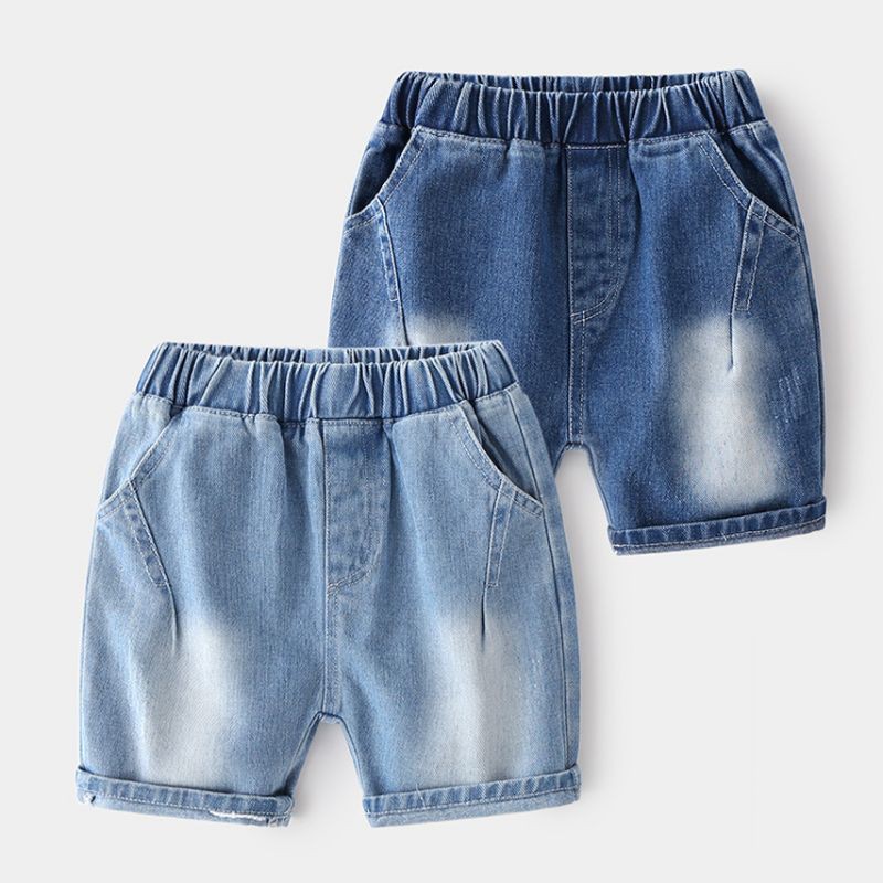 Quần Jean cho bé WELLKIDS quần short Jean họa tiết túi sau chất bò mềm KZ3213