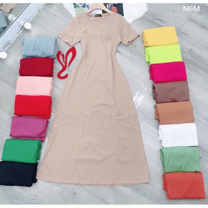 đầm thun maxi phom dài