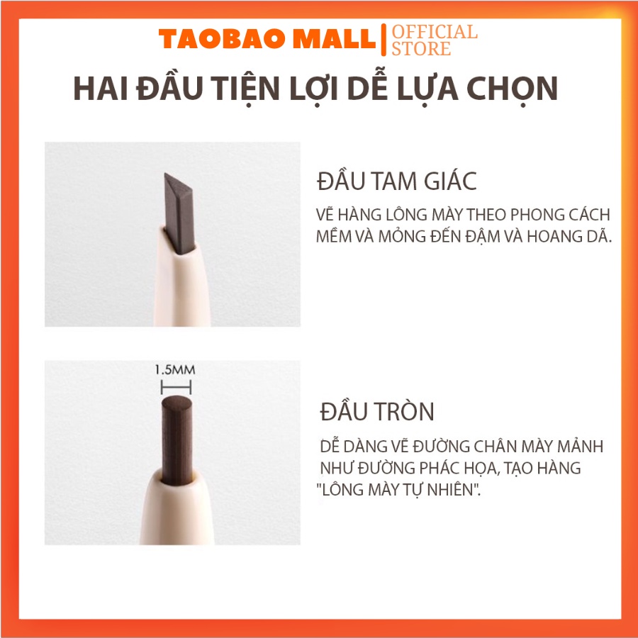 Chì kẻ lông mày FOCALLURE chống nước bền màu thiết kế đầu tròn và tam giác hỗ trợ trang điểm tiện dụng và dễ dàng 0.1g