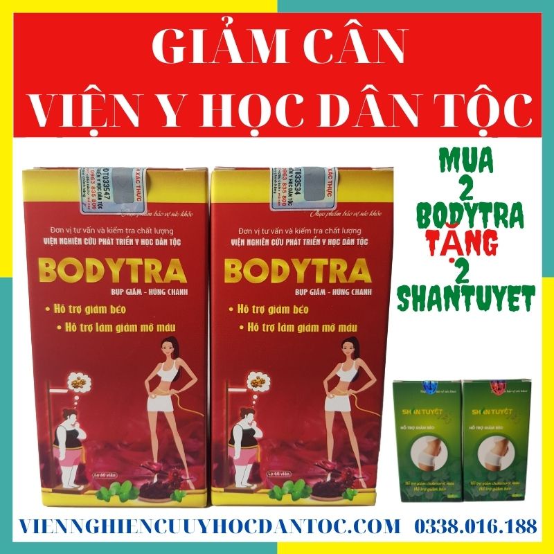 Thực Đơn Giảm Cân, Giảm Béo BODYTRA - VIỆN Y HỌC DÂN TỘC, 2 Hộp Giảm 12 kg Trong 1 Tháng, Không cần ăn kiêng