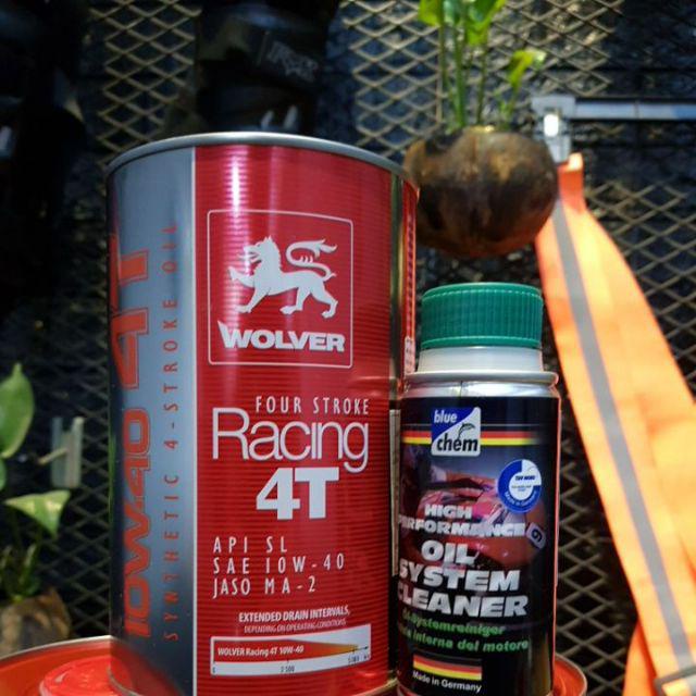 Nhớt wolver racing 10W40 800ml/1L, nhớt wolver 10W40 sạch động cơ với súc động cơ bluchem