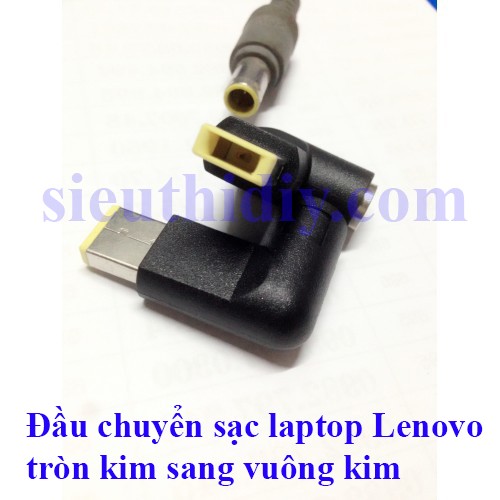 Đầu chuyển sạc Lenovo laptop tròn kim sang vuông kim