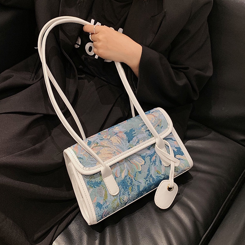 Túi đeo dưới cánh tay Dáng Vuông Nhỏ In Hoa Thời Trang Mùa Hè Cho Nữ 2021