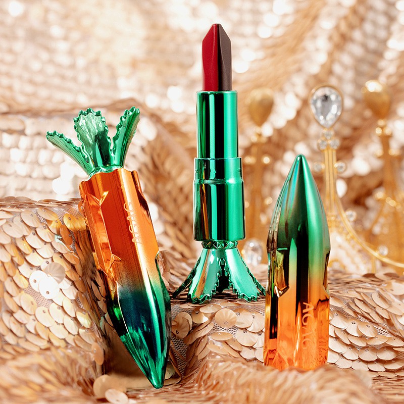 Son môi 5 màu hình củ cà rốt thương hiệu AGAG siêu lì không làm khô môi