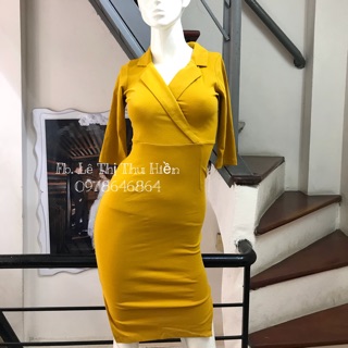 Váy body cổ vest