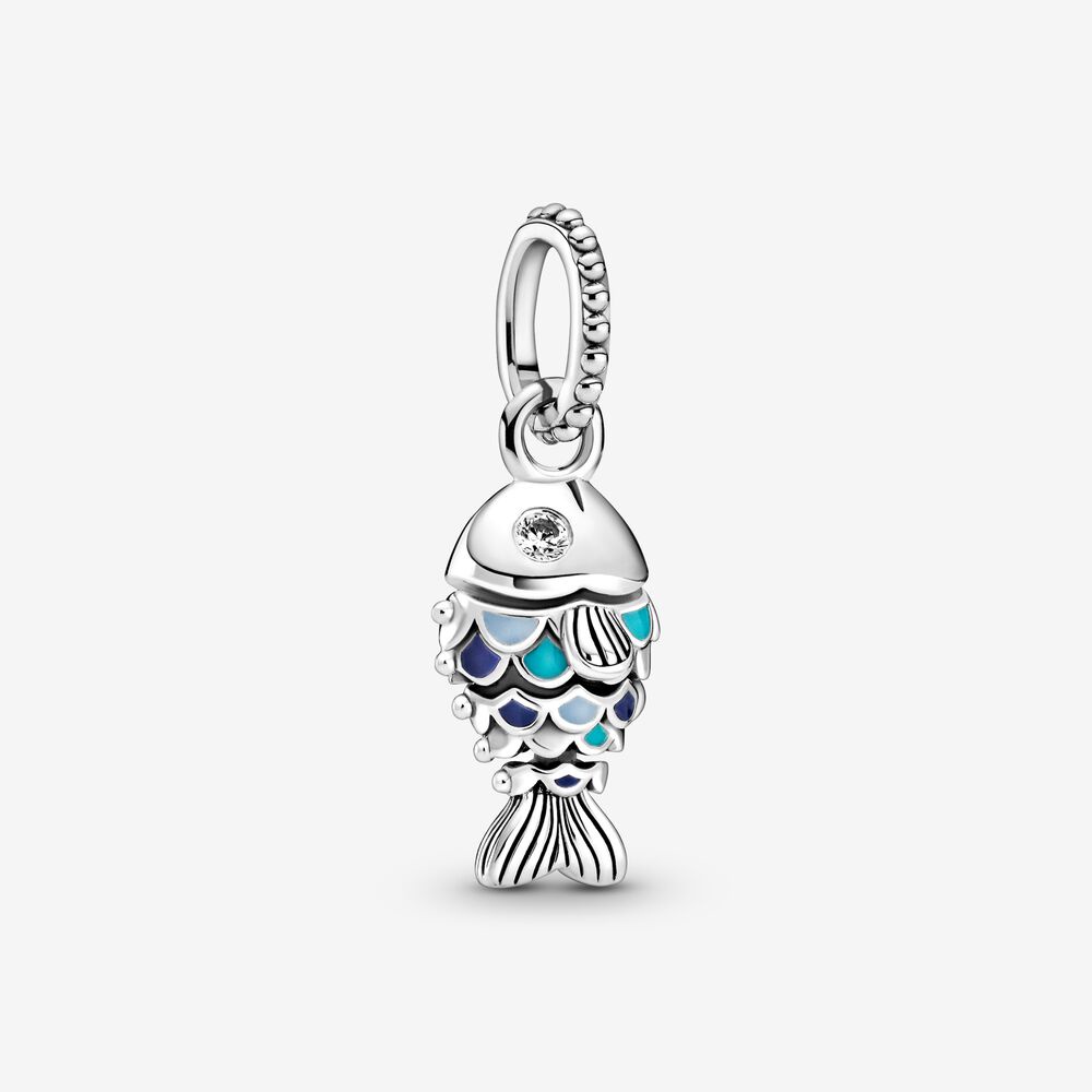 PANDORA Mặt Dây Chuyền Hình Cá Mạ Bạc 925