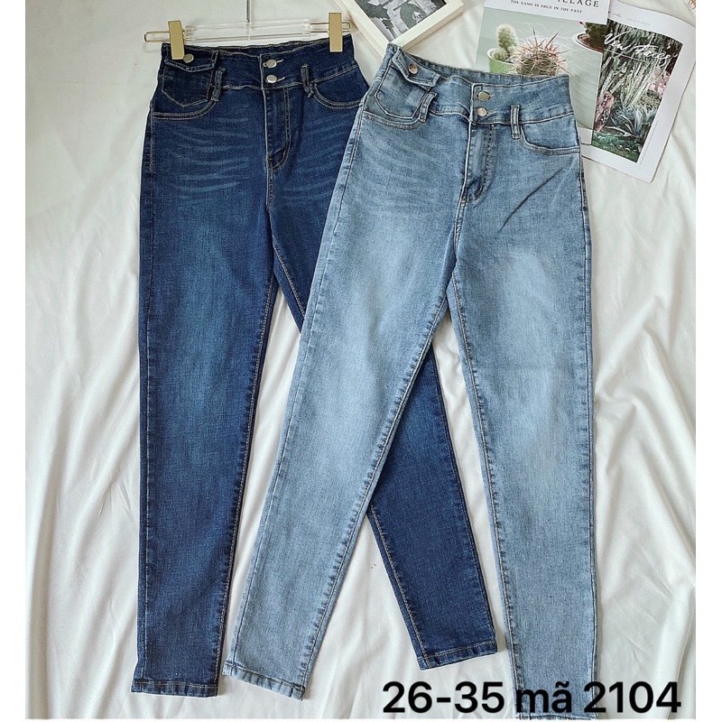 Quần jean nữ lưng cao form ôm body co giãn hàng VNXK bigsize đến 80kg MS2104 thời trang 2KJean