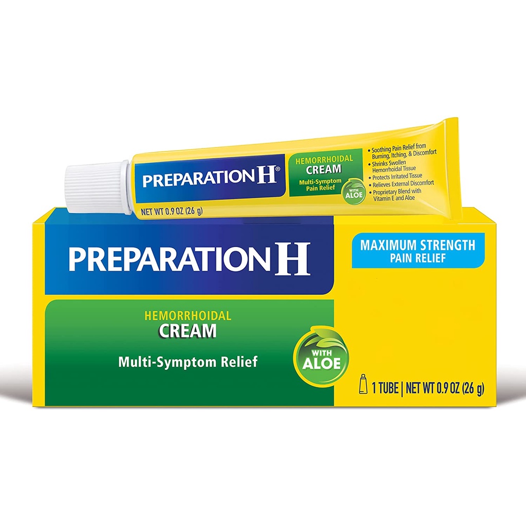 Kem bôi trĩ , Preparation H Hemorrhoidal Ointment 57g , PREPARATION H  ALOE 26g,tupe