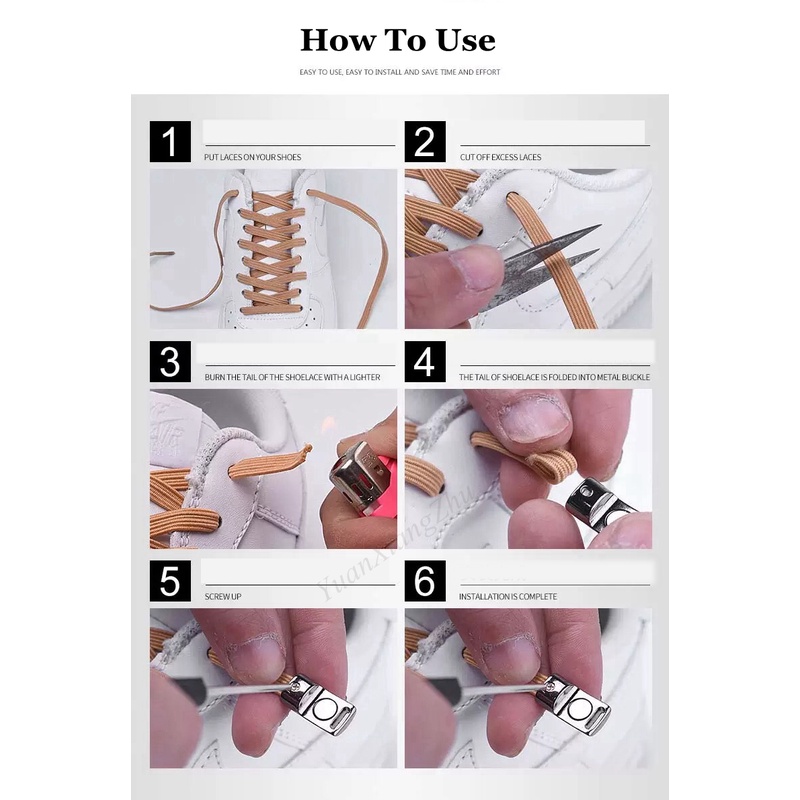 Dây Giày Không Cần Buộc Co Giãn Nhiều Màu Sắc Cho Trẻ Em Và Người Lớn