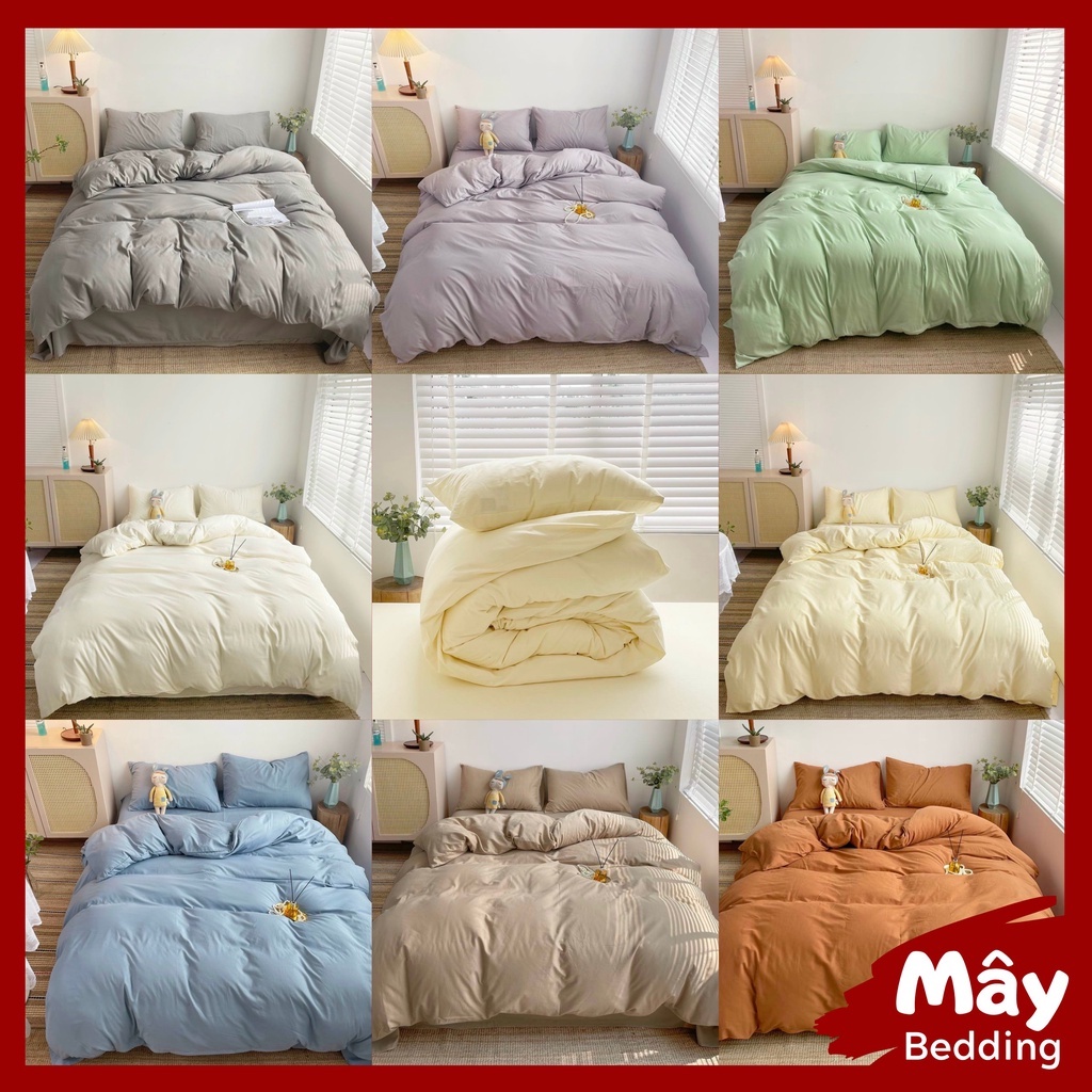 Bộ chăn ga gối Cotton TC No Tag New 2021 bảng màu 8 tone màu full MÂY BEDDING đủ kích thước nệm | BigBuy360 - bigbuy360.vn