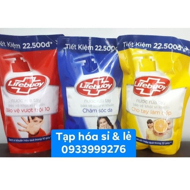 Nước rửa tay Lifebuoy đỏ, xanh, vàng túi 450g