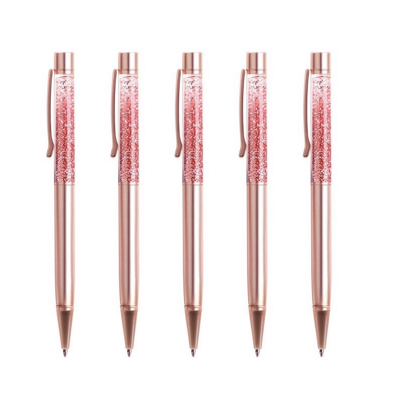 Bút / thước kẻ/ kéo rose gold kim tuyến / kim cương