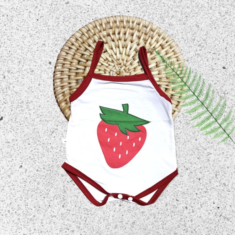 Bodysuit hai dây thoáng mát cho bé gái có nút bấm