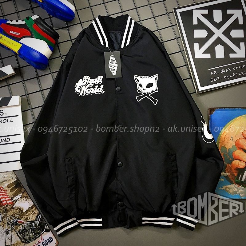 [Ảnh + Video thật] Áo khoác bomber Unisex style bóng chày S.CAT (hình in) | BigBuy360 - bigbuy360.vn