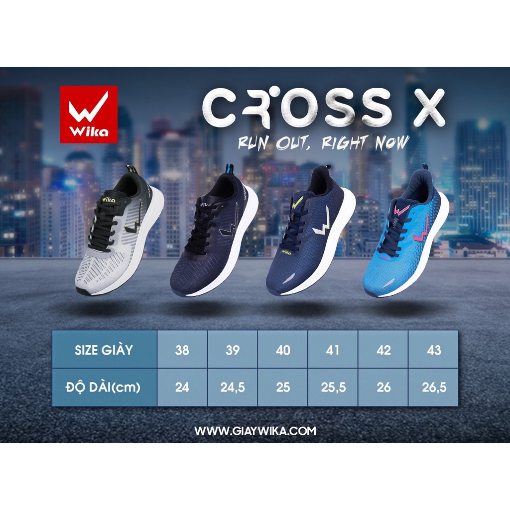 Giày Thể Thao Wika Cross Tập Luyện Cầu Lông, Chạy Bộ, Gym,... Kiểu Dáng Năng Động, Trẻ Trung Siêu Nhẹ
