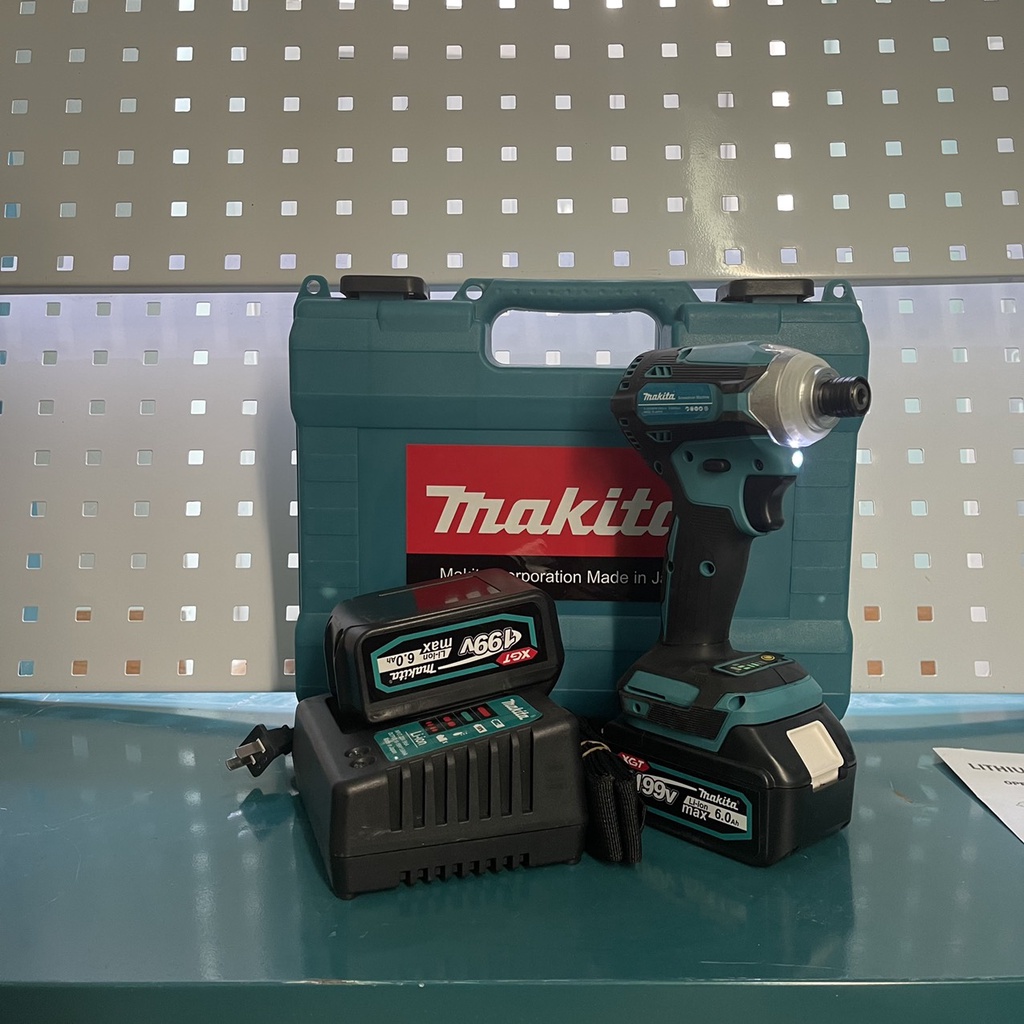Máy chuyên vít ,khoan pin MAKITAA 199v , động cơ không chổi than ,Tặng kèm phụ kiện