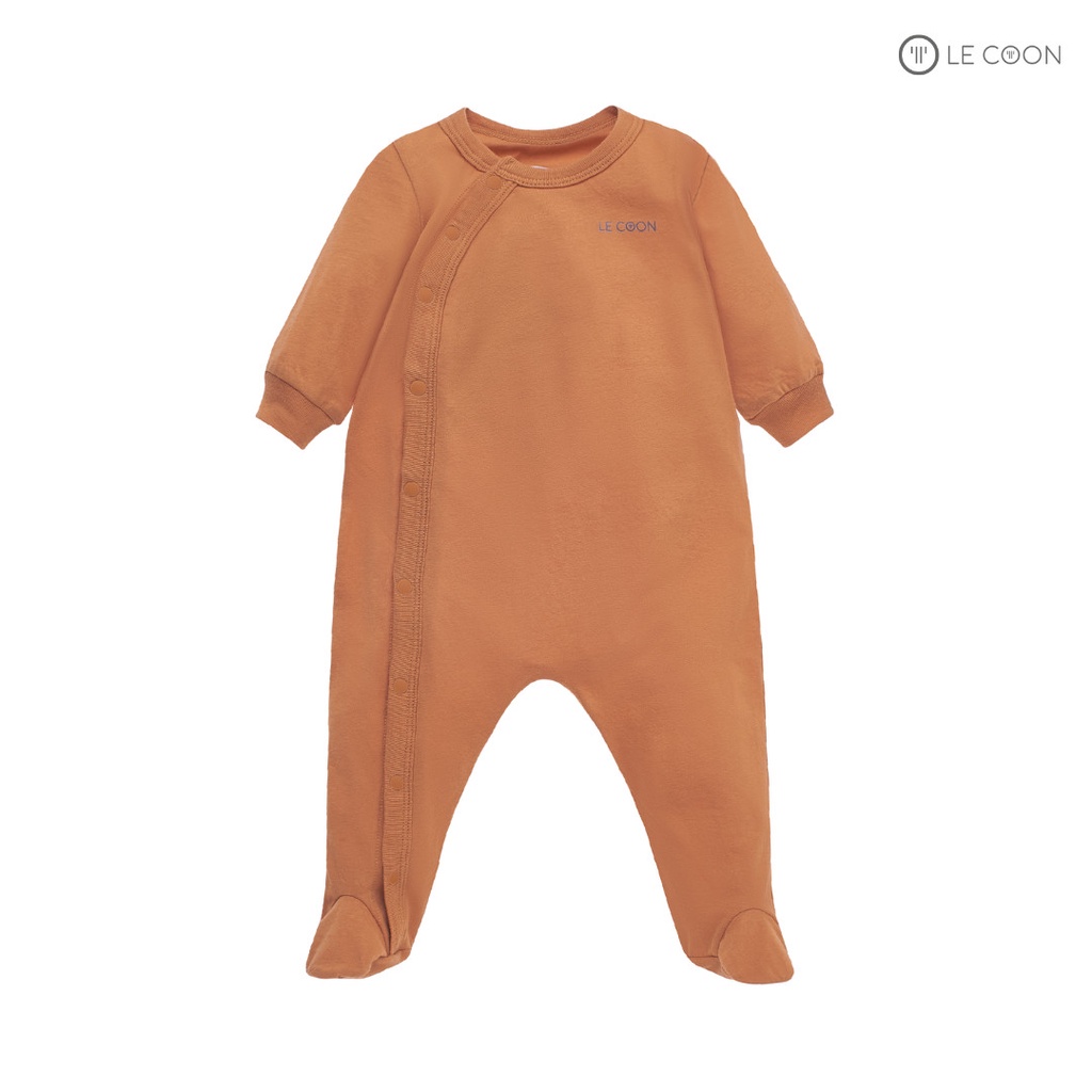 Bộ Bodysuit cúc bấm vạt chéo liền tất Le Coon cho bé trai bé gái ( LC0880 )