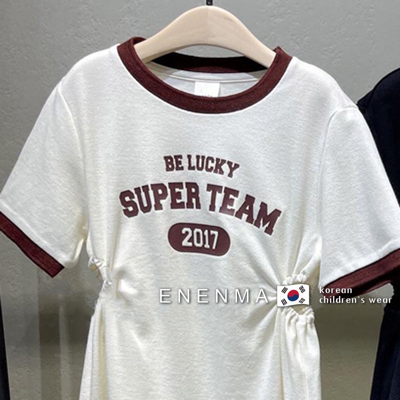 Đầm Chữ A Tay Ngắn In Họa Tiết Màu Sắc Tương Phản Phong Cách Hàn Quốc Thời Trang Mùa Hè Xinh Xắn Cho Bé Gái 5 Tuổi