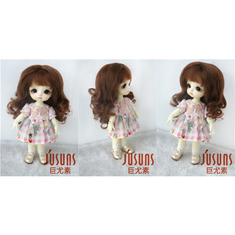 【Tóc giả búp bê】3-9inch BJD Gốm sứ OB11 Búp bê tóc giả Baby Macara Hair Curl (JD604) D20313 Liu Hai