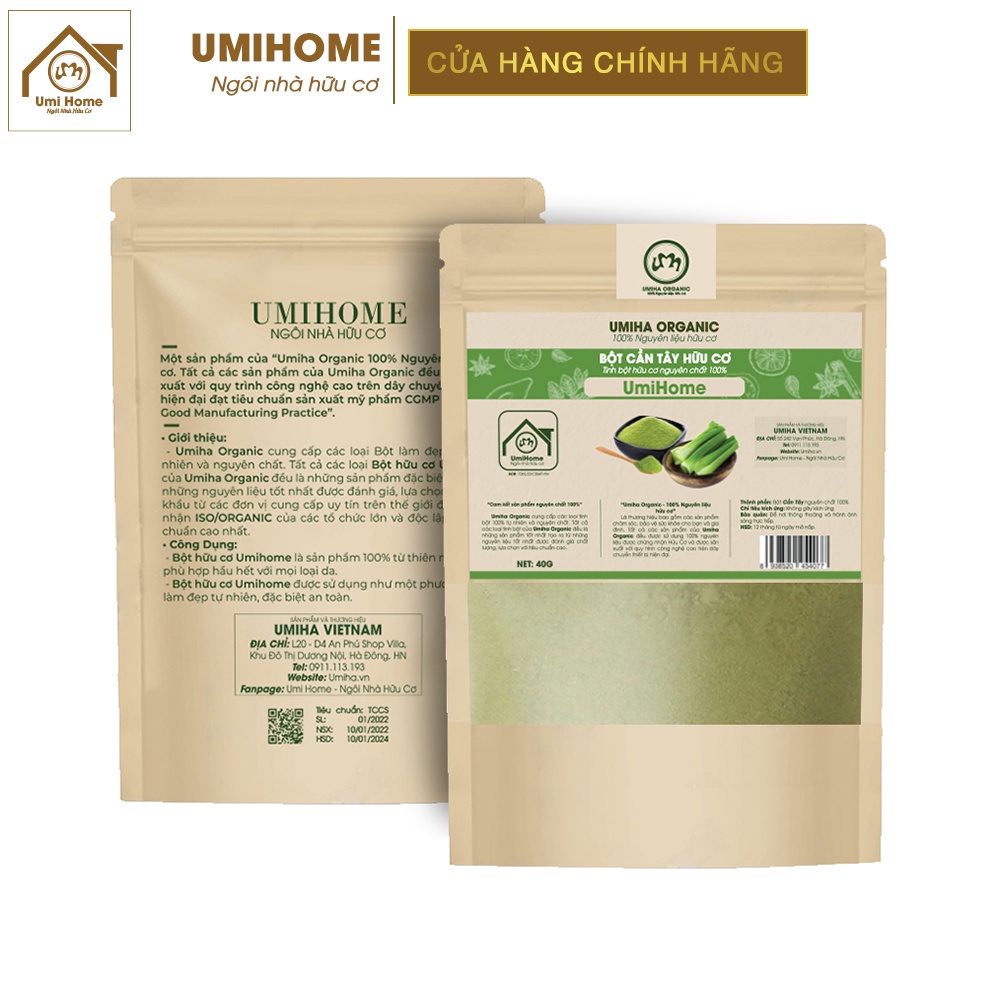 Bột Cần Tây đắp mặt nạ và uống UMIHOME nguyên chất | Celery Powder 100% Organic 135G