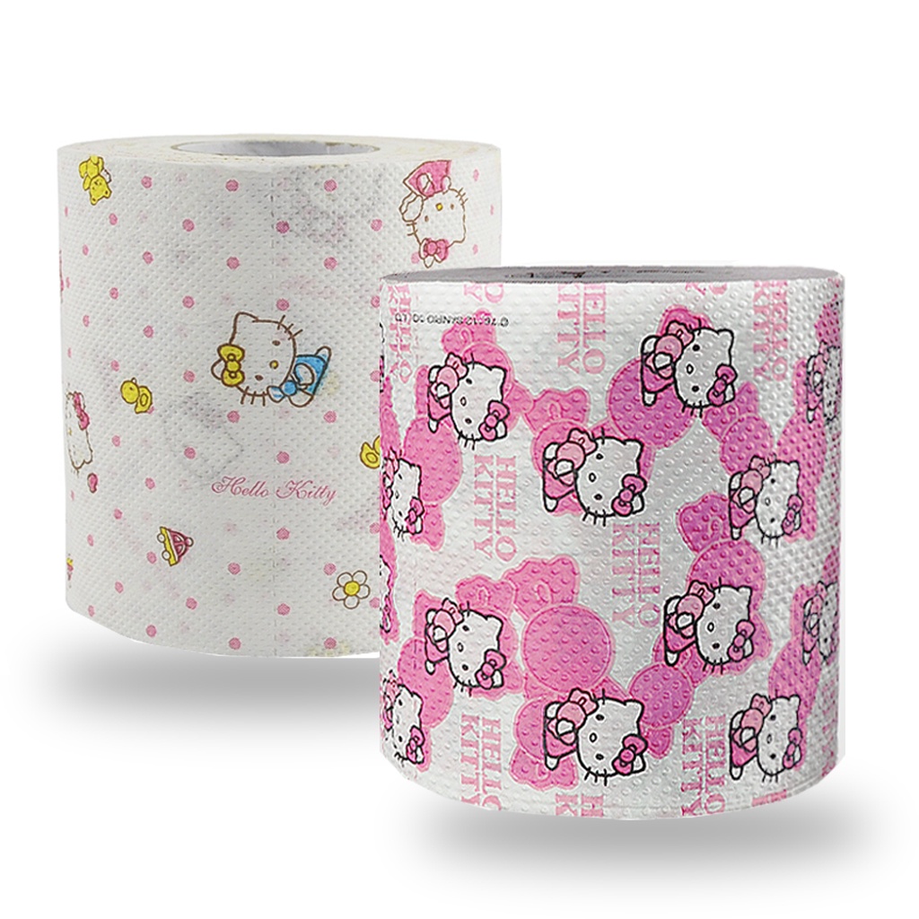 Khăn giấy / Giấy vệ sinh cuộn in hình Hello Kitty/ giấy thấm dầu  - Khăn lau nhà bếp Hello Kitty