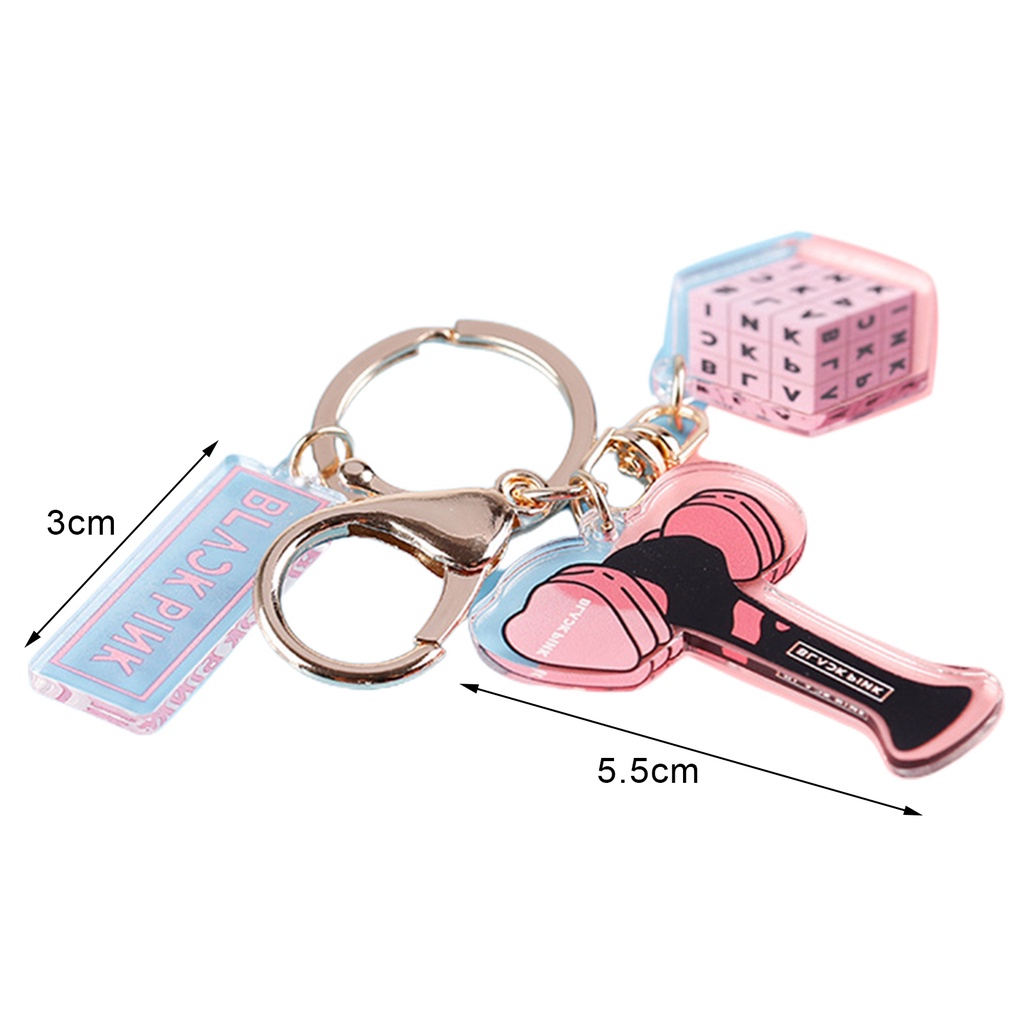 Móc chìa khóa hai mặt bằng acrylic trong suốt sáng tạo cho fan nhóm nhạc Kpop Bts Exo Twice