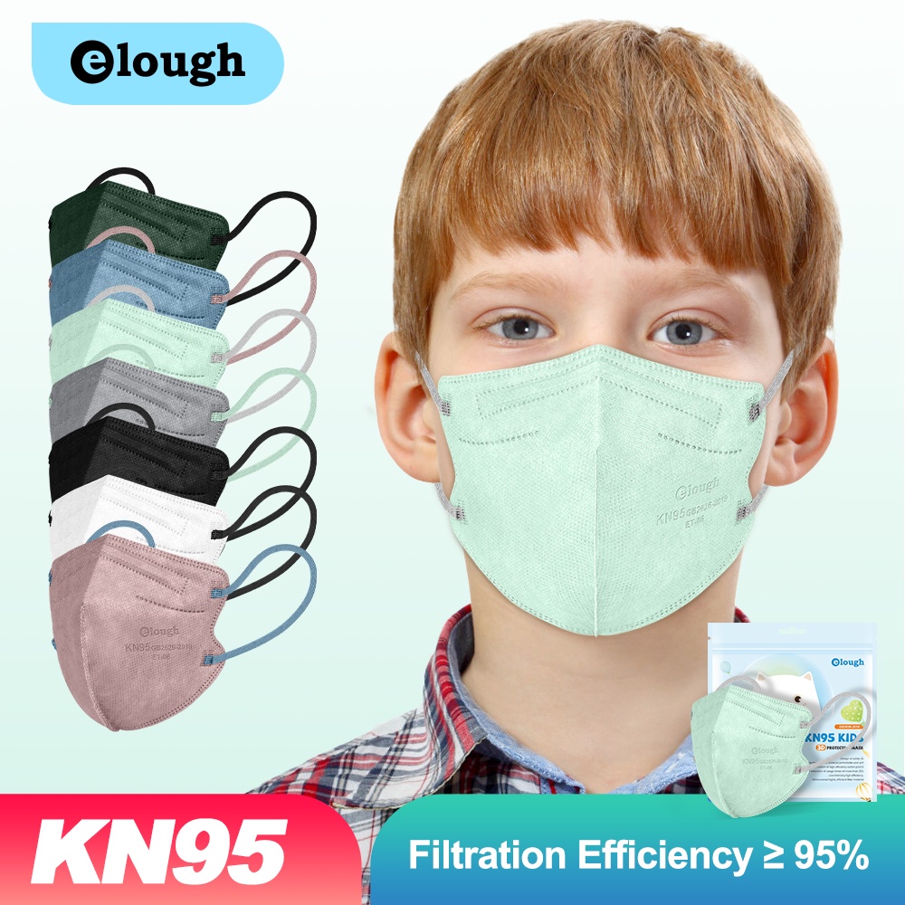 Set 10 / 20 / 30 / 50 Khẩu Trang Elough KN95 5 Lớp Cho Bé