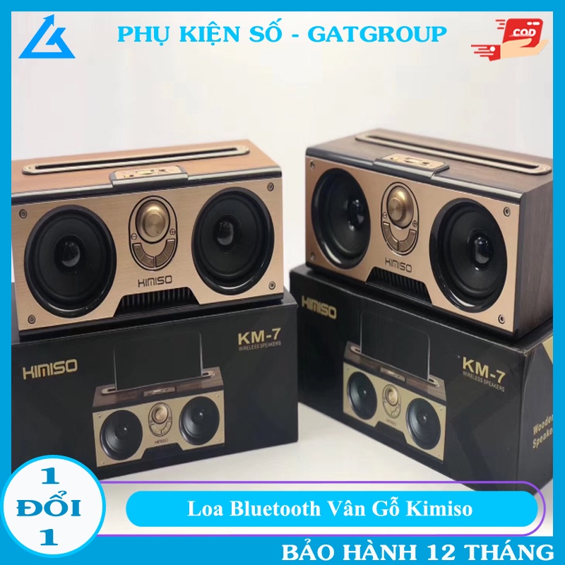 Loa Bluetooth Vân Gỗ Cao Cấp Kimiso Mini Âm Cực Chất Nhạc Cực Hay Lỗi đổi ngay Bảo hành đến 12 tháng