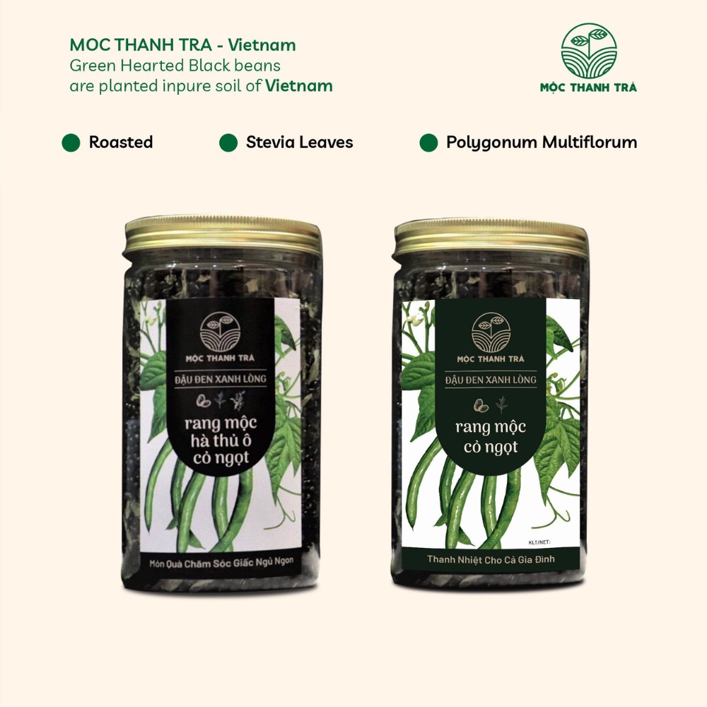 Đậu đen xanh lòng rang mix thảo dược thanh lọc cơ thể hỗ trợ mất ngủ - Combo 2 hũ 600G mix cỏ ngọt, mix cỏ ngọt hà thủ ô