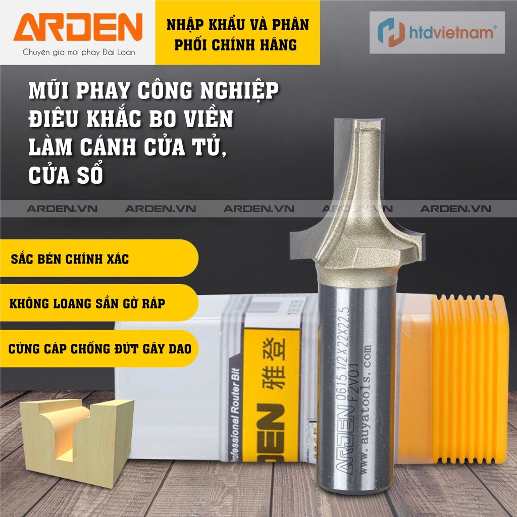 ARDEN - Mũi phay vát cạnh, bào đáy bo viền vòng cung làm cửa tủ bếp, cửa sổ