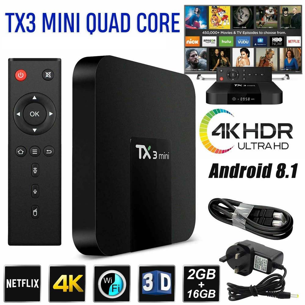 Đầu Thu Tv Box Thông Minh 1gb + 8gb 2gb + 16gb 4k Android 8.1 Hdmi Hd Và Phụ Kiện