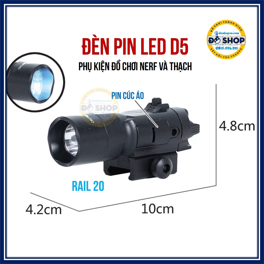 Đèn Pin Led D5 - Phụ Kiện Đồ Chơi Nerf - Đô Shop