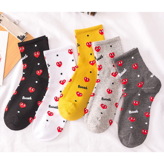 Vớ Tất nữ cổ thấp hình trái tim phong cách Hàn Quốc siêu dễ thương và xinh xắn.