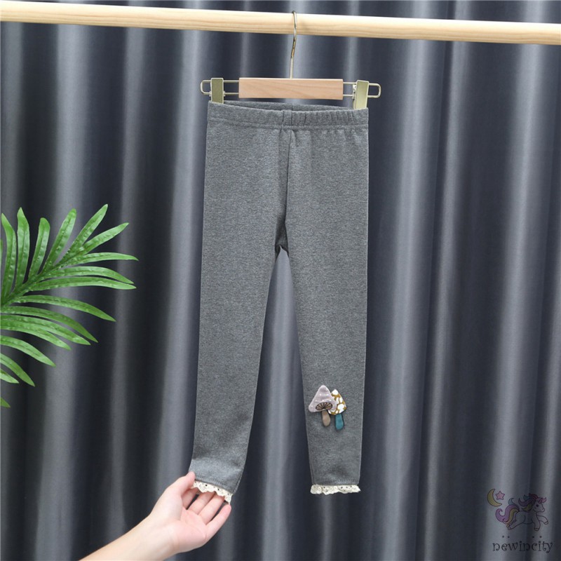 Quần Legging Cotton Thêu Họa Tiết Hoạt Hình Đáng Yêu Cho Bé Gái
