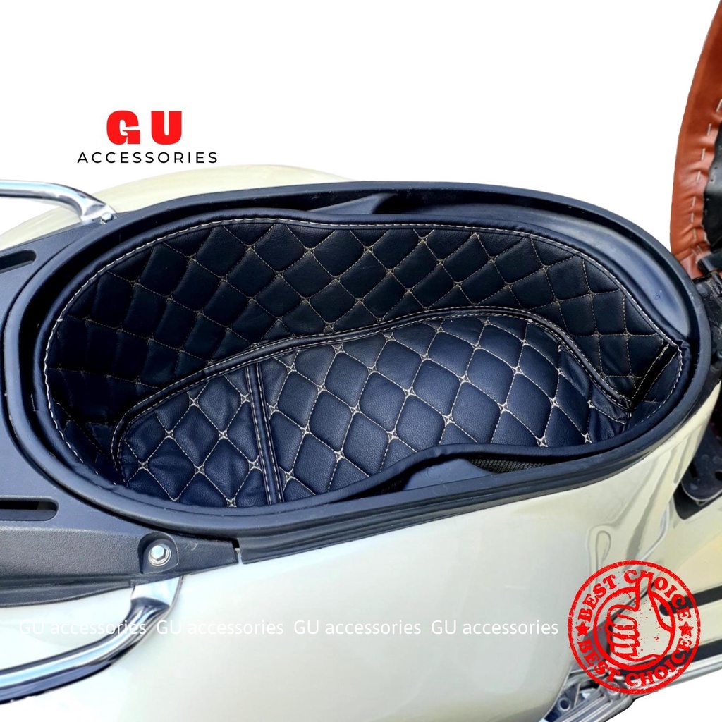 Lót cốp da chống nóng xe máy PIAGGIO VESPA GTS LX MEDLEY SPRINT LIBERTY PRIMAVERA ET8 GTV có may túi đựng giấy tờ GU