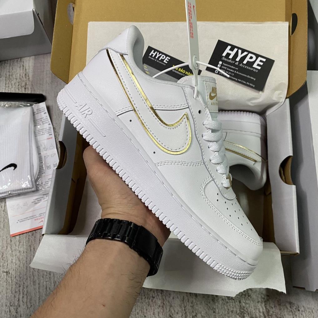 Giày sneaker AF1 Force 1 Metallic gold Trắng Vệt Vàng Gold nam nữ hot trend 2022 tôn dáng hàng FullBoxBill