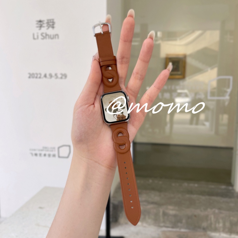 Dây Đeo Bằng Da Dành Cho Đồng Hồ Thông Minh Apple Watch Series 7 6 SE 5 4 3 2 45mm 41mm 42mm 44mm 40mm