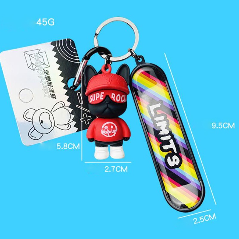 Móc Khóa Xe Hơi/Túi Xách Hình Gấu Bông Ván Trượt Cá Tính Sáng Tạo