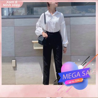 Áo Sơ Mi Trắng Basic Dáng Rộng Áo Sơ Mi Nữ Đẹp