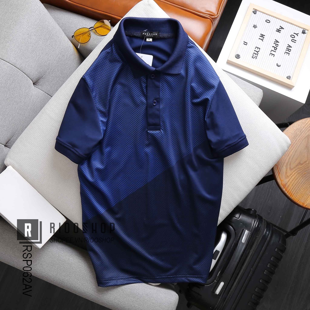 Áo phông nam có cổ cao cấp phối màu cực đẹp form rộng Pegasus RSP062AV - áo polo nam ngắn tay Riooshop | BigBuy360 - bigbuy360.vn