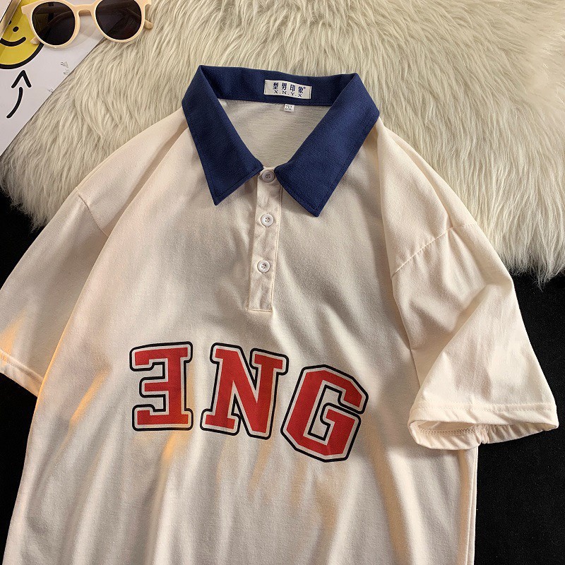 Áo Thun Polo Nam Nữ  Form Rộng Phối Cổ ENG Chất Tổ Ong Vải Dày Mịn Thoáng Mát Thiết Kế Thời Trang Kiểu Dáng Năng Động