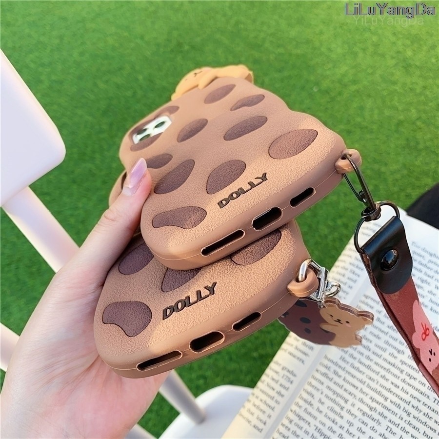 Ốp điện thoại silicon mềm hình bánh quy sô cô la và gấu cho Xiaomi Poco X2 F2 Pro Redmi K20 K30 Ultra K30i Note 7 8 Pro