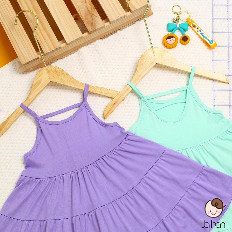 Váy xòe 2 dây AF KID cho bé gái chất thun lạnh mềm mịn mát 10 đến 22kg