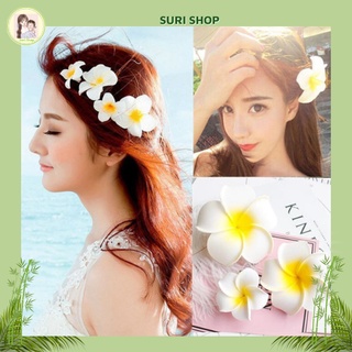 Kẹp, dây buộc tóc, Hoa Sứ sang chảnh xinh đẹp hot hot Size 5cm và 7cm, kẹp dây buộc tóc đẹp, kẹp buộc tóc