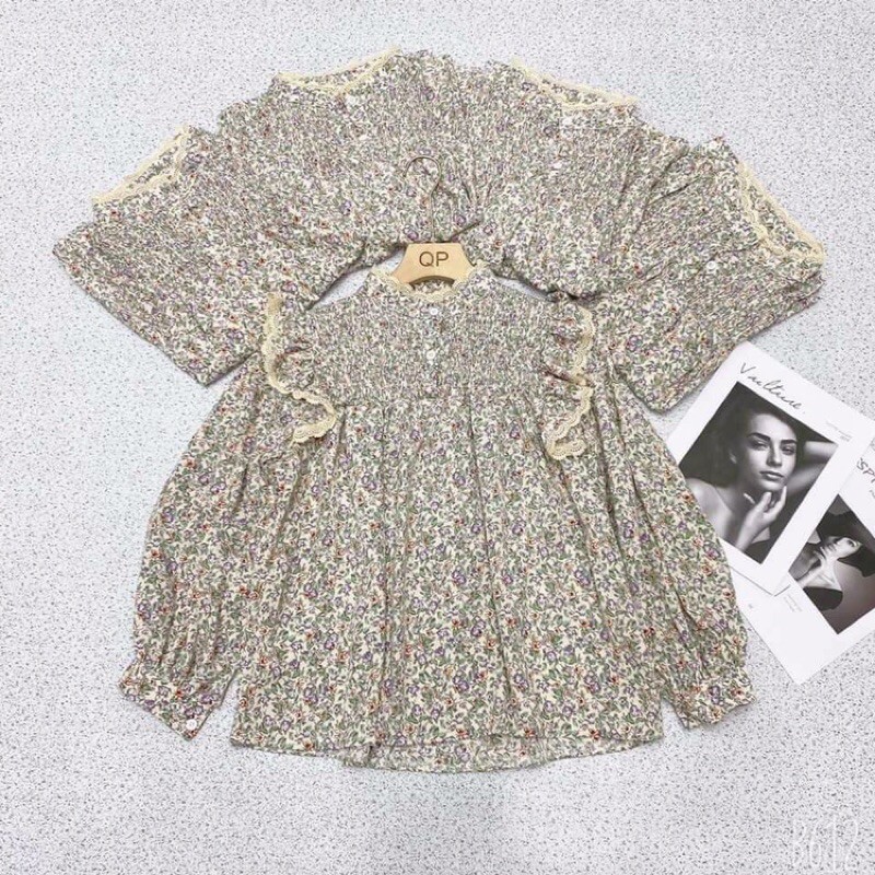 Áo hoa nhí Ulzzang babydoll viền ren nhẹ nhàng và dịu dàng