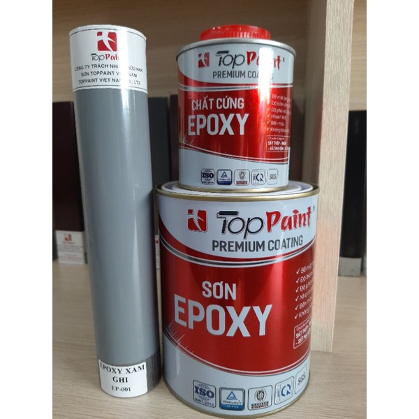 EPOXY TOPPAINT bộ 4,5kg - Màu xám ghi