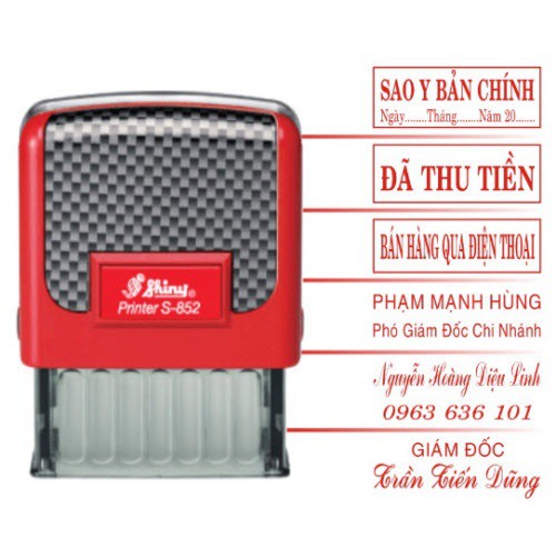 Dấu - BÁN HÀNG QUA ĐIỆN THOẠI - 1 DÒNG - Shiny Printer S-842, S-222