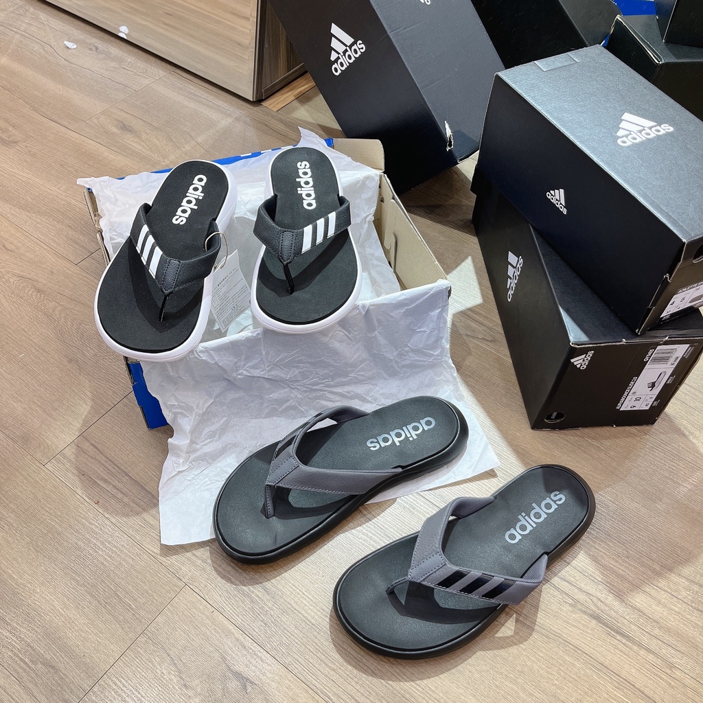 [CHÍNH HÃNG] Dép xỏ ngón ADIDAS Comfort màu Đen Xám